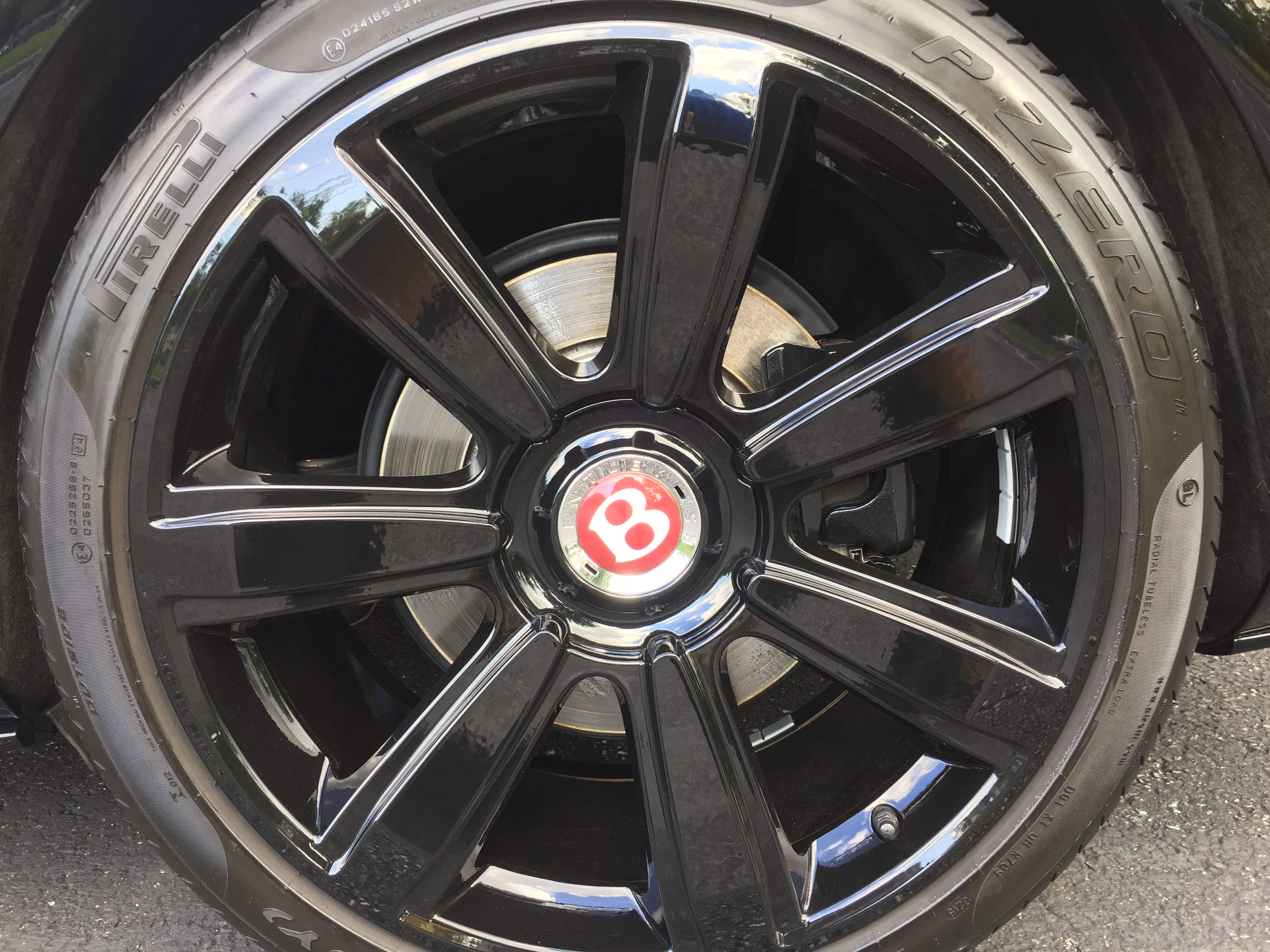 Bentley Continental GT wheel — detailed Pirelli P Zero rim close-up