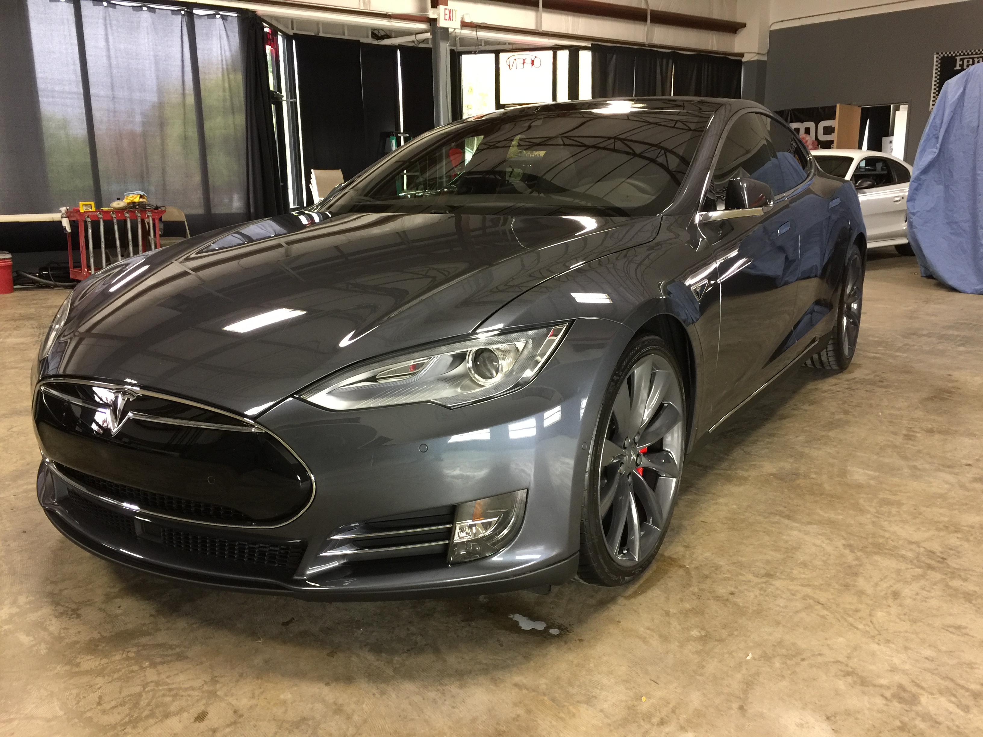 Tesla Model S — in the shop for full ceramic coating treatment