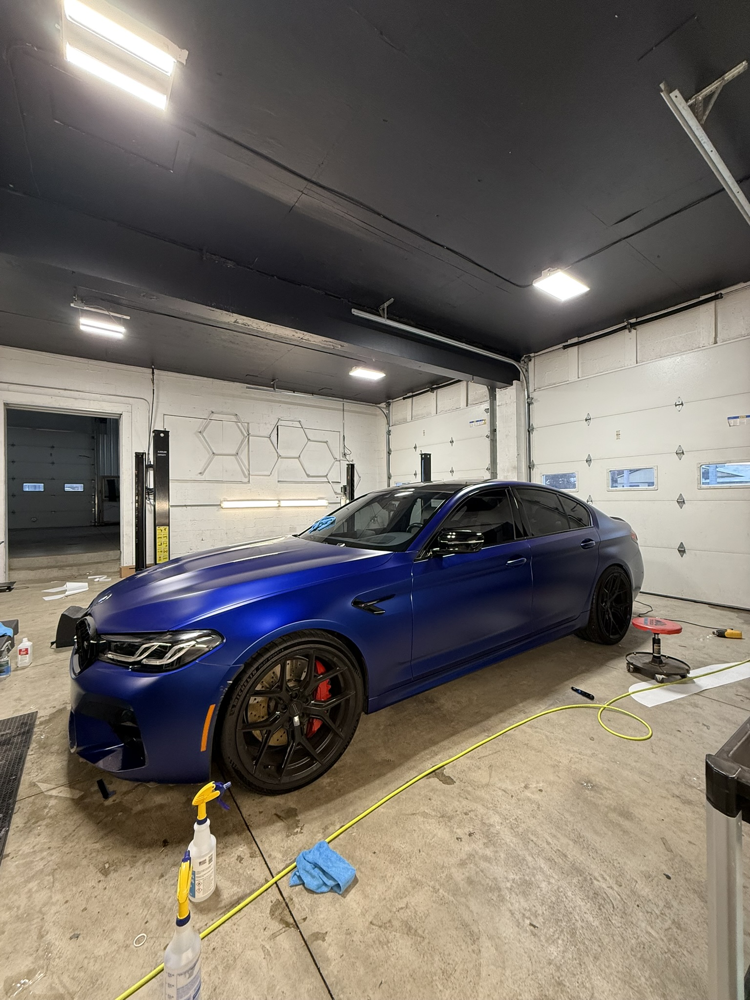 BMW with ceramic window coating at Next Level Auto Detailing shop